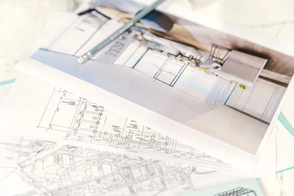 Carnet de planification et plan de maison pour organiser un chantier